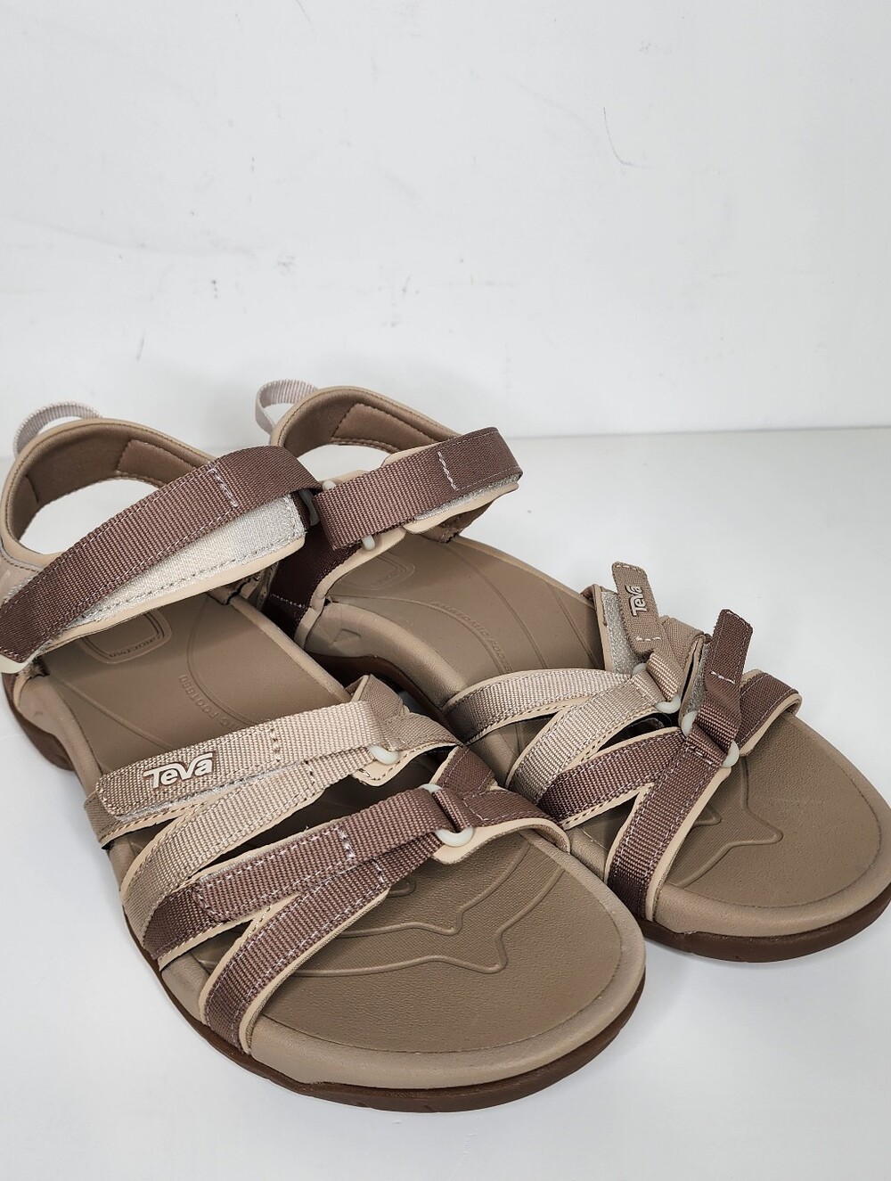 Teva Terra  Women's Multi-Strap Sport Sandals in Brown and Beige